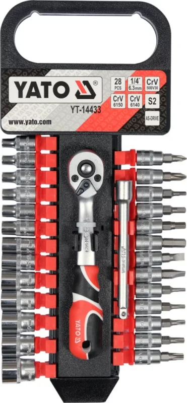 Ajánlat Yato dugókulcs készlet 28 részes 1/4" 4-13 mm CrV