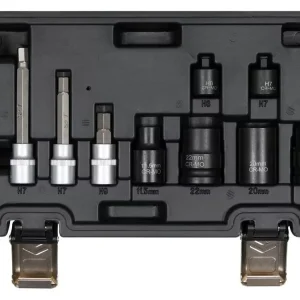 Exkluzív ajánlat Yato féknyereg szerelő dugókulcs készlet 11 részes 3/8", 1/2" CrV