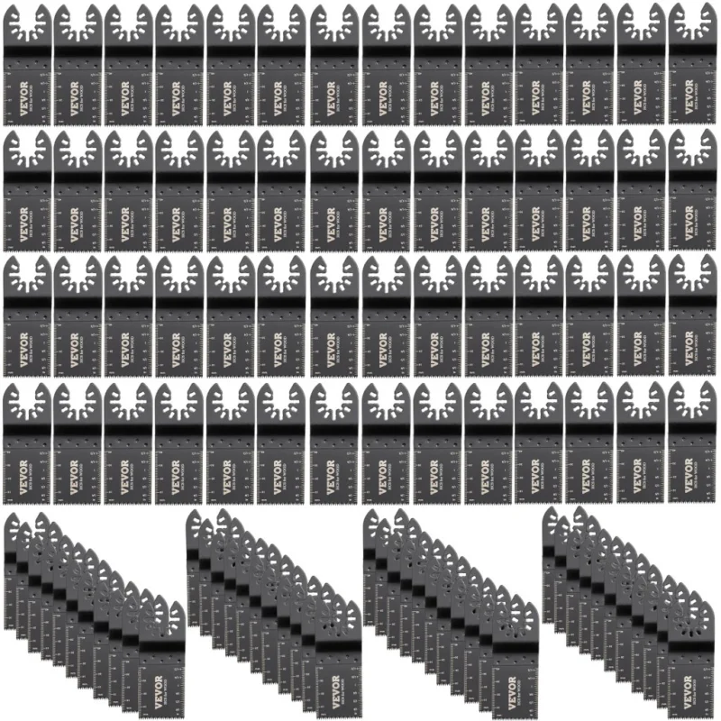 100 db-os oszcilláló fűrészlap, gyorskioldós pengekészlet, HCS szerszámpengék fához és műanyaghoz, kompatibilis a Dewalt, Dremel, Fein, Worx, Bosch, Makita, Milwaukee készülékekkel Ingyenes szállítás