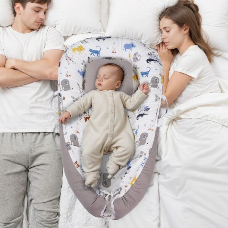Alacsony ár Babaágy, kiságy nyugágy, 100% pamut, fejtámlával