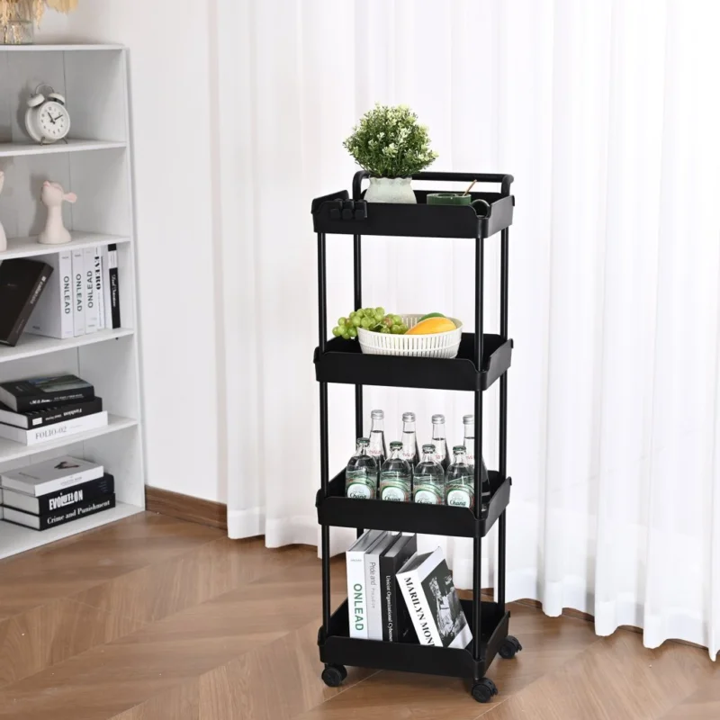 Mobil szerszámos kocsi, 4 szintes, fekete Azonnal elérhető