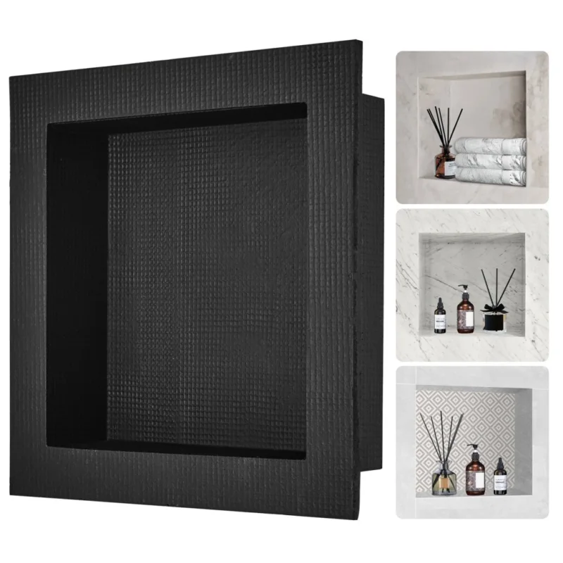 Zuhanyfülke 40,64x40,64cm fekete Expressz szállítás