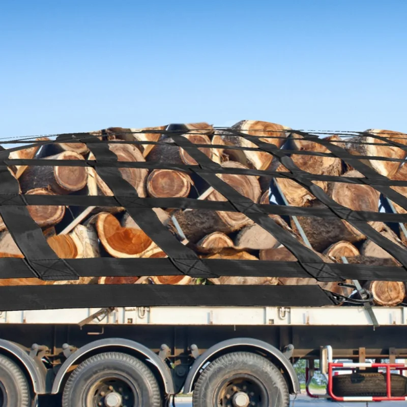 10,9 m x 12,5 m rakományháló, 530 kg teherbírás, nagy teherbírású furgon rakományháló S-kampókkal Biztonságos fizetés
