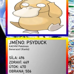 Árengedmény 3D Pokémon figura: Psyduck játékoskártya