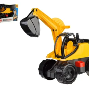 Végkiárusítás Sárga-fekete műanyag kotrógép Giga Trucks 80cm, dobozban 70x35x29cm