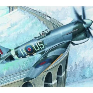 Csak ma Hawker Tempest MK.V modell 14,2x17,3cm, dobozban 25x14,5x4,5cm