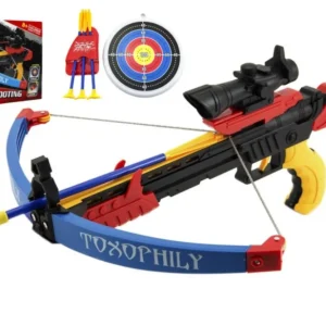 Számszeríj + nyilak + műanyag céltábla 48cm dobozban Árcsökkenés