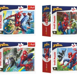 Azonnali szállítás 54 darabos minipuzzle Pókember ideje 4 típus egy dobozban 9x6,5x4cm
