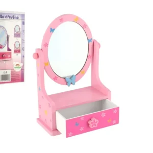 Tükrös ékszerdoboz fiókos fa 16.2x24.2x8.5cm 3 szín dobozban Expressz kézbesítés