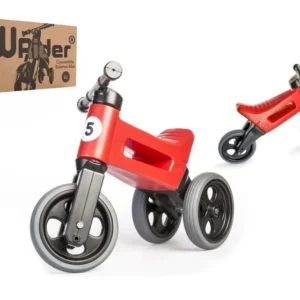 Szuper akció FUNNY WHEELS Rider Sport futóbicikli piros 2 az 1-ben, nyeregmagasság 28/30 cm, teherbírás 25 kg 18 hónapos kortól dobozban