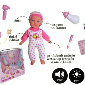 Azonnali szállítás Baby Sick puha test 36cm gumi elemes tartozékokkal hanggal és fénnyel dobozban 37x31x1