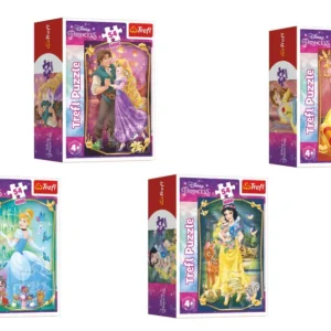 Utolsó esély Minipuzzle Gyönyörű hercegnők/Disney hercegnők 54 darabos 4 típus egy dobozban 6x9x4cm