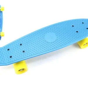 Biztonságos fizetés Gördeszka - pennyboard 60cm, teherbírás 90kg, fém tengelyek, kék színű, sárga kerekek