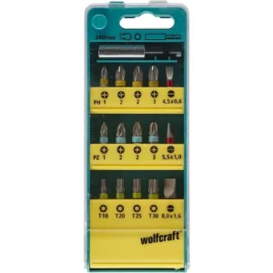 Wolfcraft 16 db-os Bit Box Kombi Solid 16 részes Exkluzív ajánlat