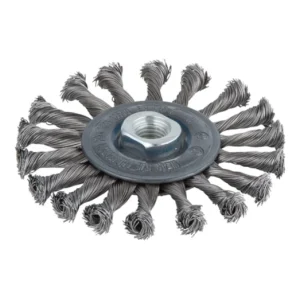Wolfcraft Drótkorong kefe acélszálas, fonott, Ø115mm M14, sarokcsiszolóhoz Akció
