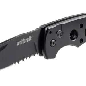 Wolfcraft Összecsukható kés, 75 mm fogazott pengével Biztonságos fizetés