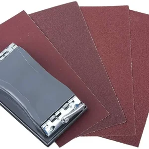 Wolfcraft Kézi csiszoló készlet 41 részes, 1 db csiszolóadapter, 40db csiszolólap K60,80,120,180 Expressz kézbesítés