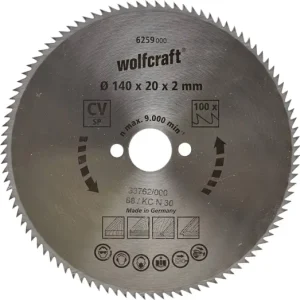Wolfcraft Körfűrészlap, CV, kék sorozat, 100 fogú, Ø 140 x 20 x 2 mm Azonnal elérhető