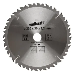 Wolfcraft Körfűrészlap, HM, barna sorozat, 24 fogú, Ø 250 x 30 x 3.2 mm asztali kf Kedvezmény