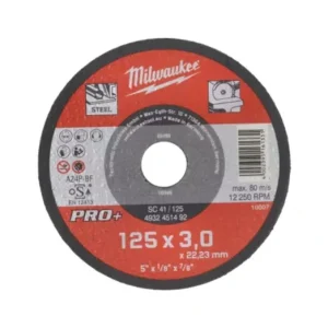 Árcsökkenés Milwaukee Vágókorong fémhez 125X3 Egyenes SC41 PRO+ /1db (Rendelési egység 25 db)