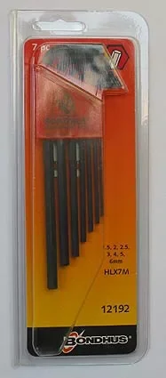 1,5-6mm L-imbuszkulcs készlet hosszú egyenesvégű HLX7M - Bondhus - 12192 Különleges ajánlat