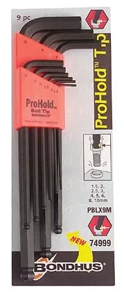 1,5-10mm L-imbuszkulcs készlet ProHold hosszú gömbvégű PBLX9M - Bondhus - 74999 Szuper ajánlat