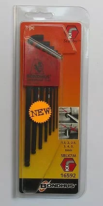 1,5-6mm L-imbuszkulcs készlet kurta gömbvégű SBLX7M - Bondhus - 16592 Biztonságos vásárlás