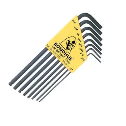 0,050-5/32 inch L-imbuszkulcs készlet hosszú gömbvégű BLX8 - Bondhus - 10932 Biztonságos vásárlás