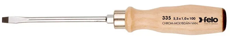 3,5x0,6x75mm fanyelű gépi lapos csavarhúzó ergonomikus bükkfa markolattal - Felo - 33503590 Akciós ár